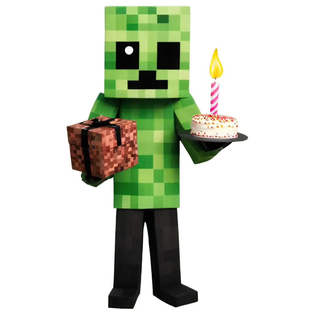 HighQuality-PNG-Image-Minecraft-Creeper-Holding-11th-Birthday-Cake