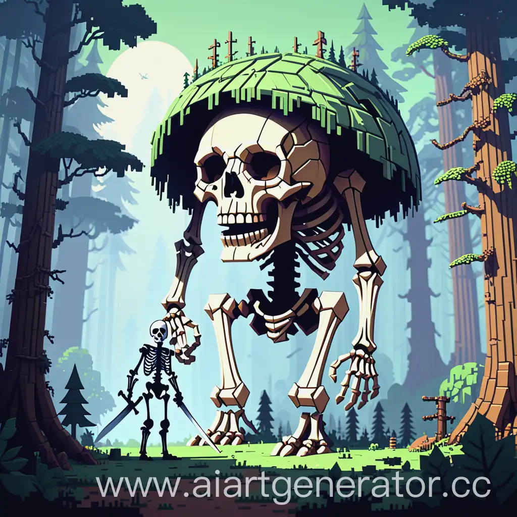 Forest-Battle-Titan-Skeleton-vs-Little-Warrior-Skeleton