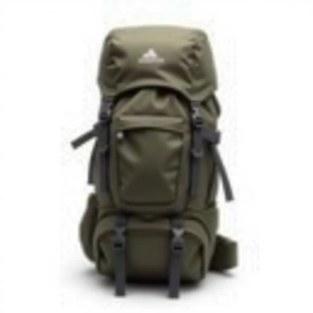 hiking backpack on a white background realistic photo