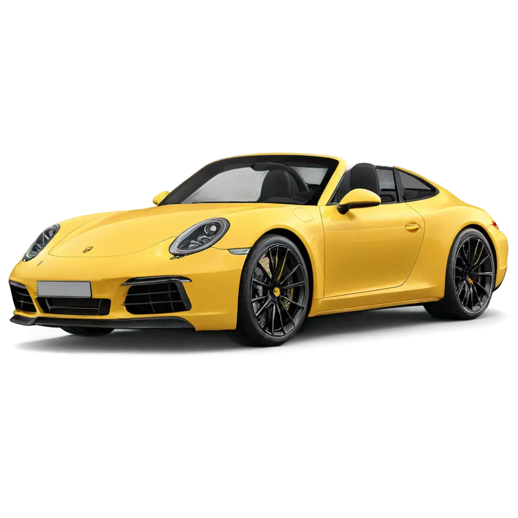 Porsche-911-Yellow-Front-View-PNG-Image-High-Quality-and-Transparent-Background