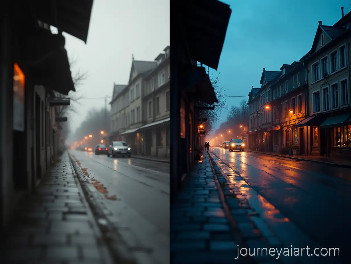 CCTV-vs-HighAI-Art-Prompt-ExpansionDefinition-A-SplitScreen-Comparison-of-Street-Views