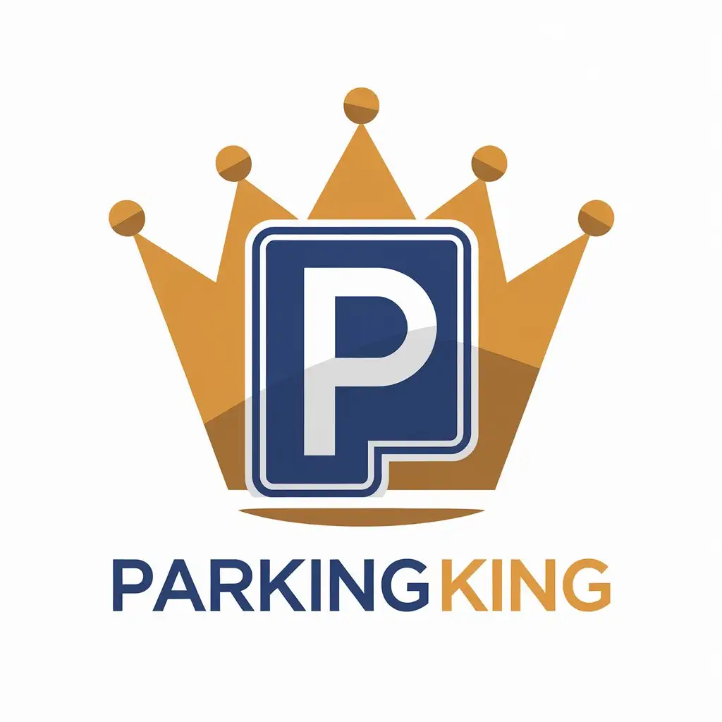 LOGO Design for Parking King Vector Parking Sign Symbol for Automotive Industry