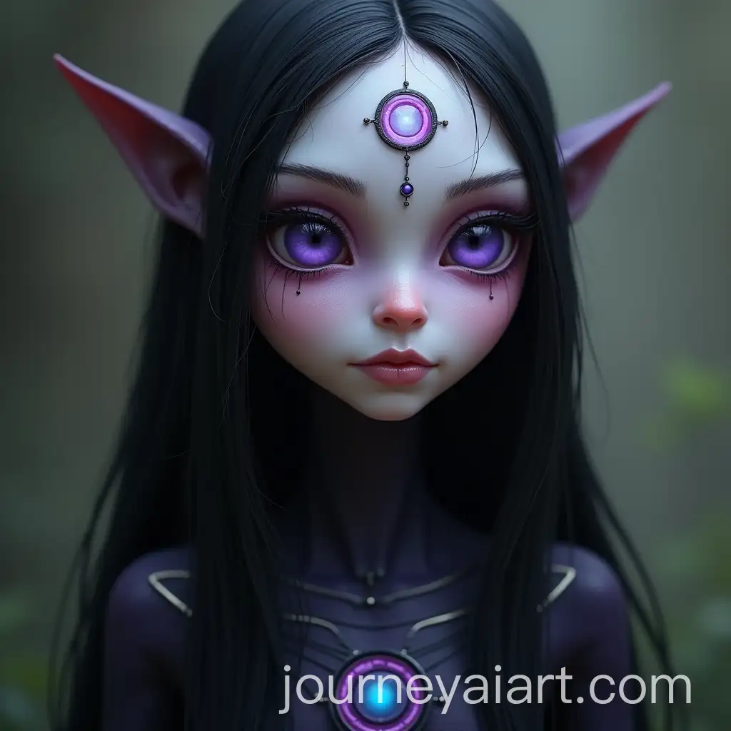 Beautiful-Baby-Creature-with-Elongated-Head-and-Magic-Circle-on-Forehead