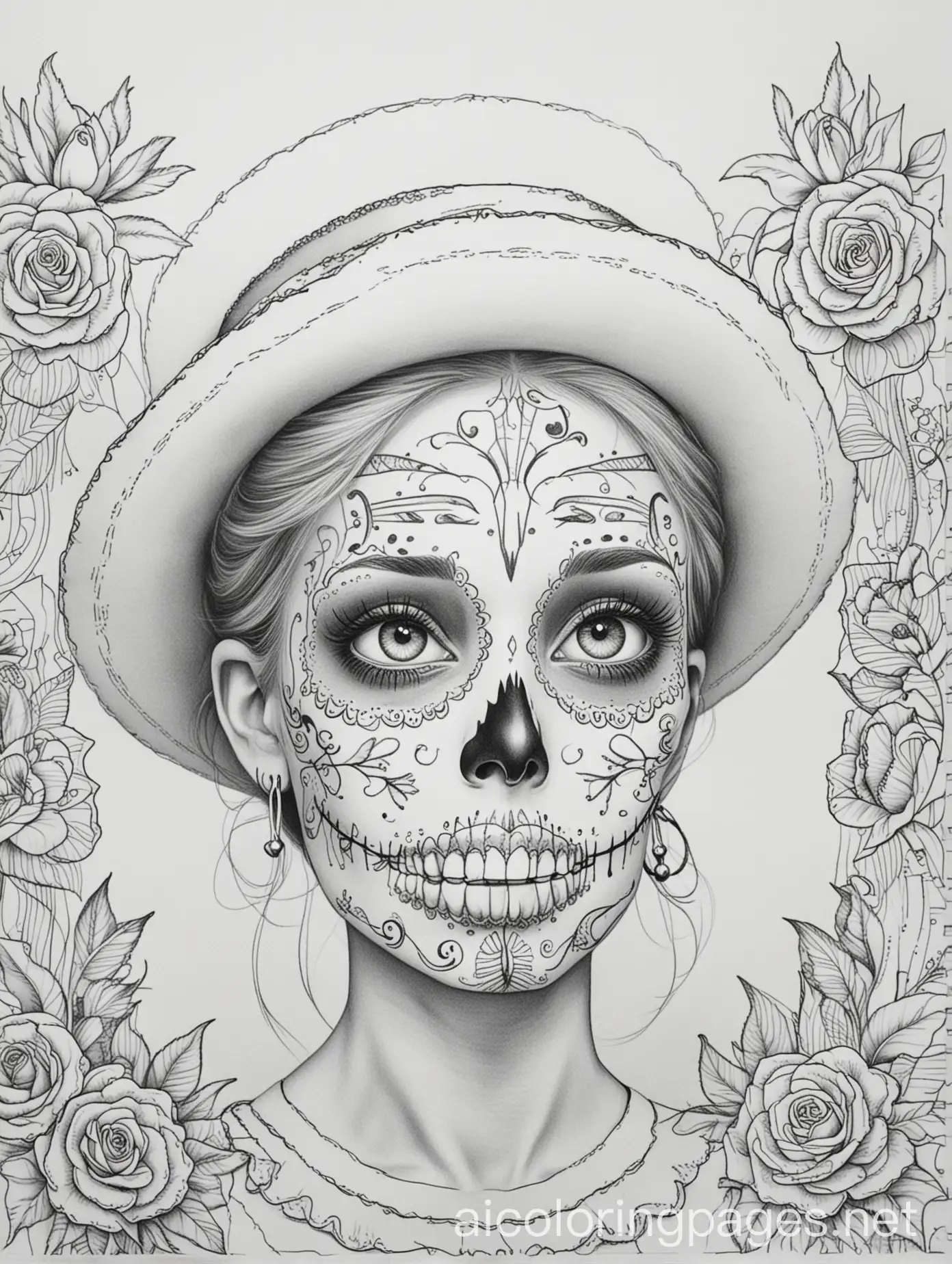 Calaverita-Da-de-los-Muertos-Coloring-Page-for-Children