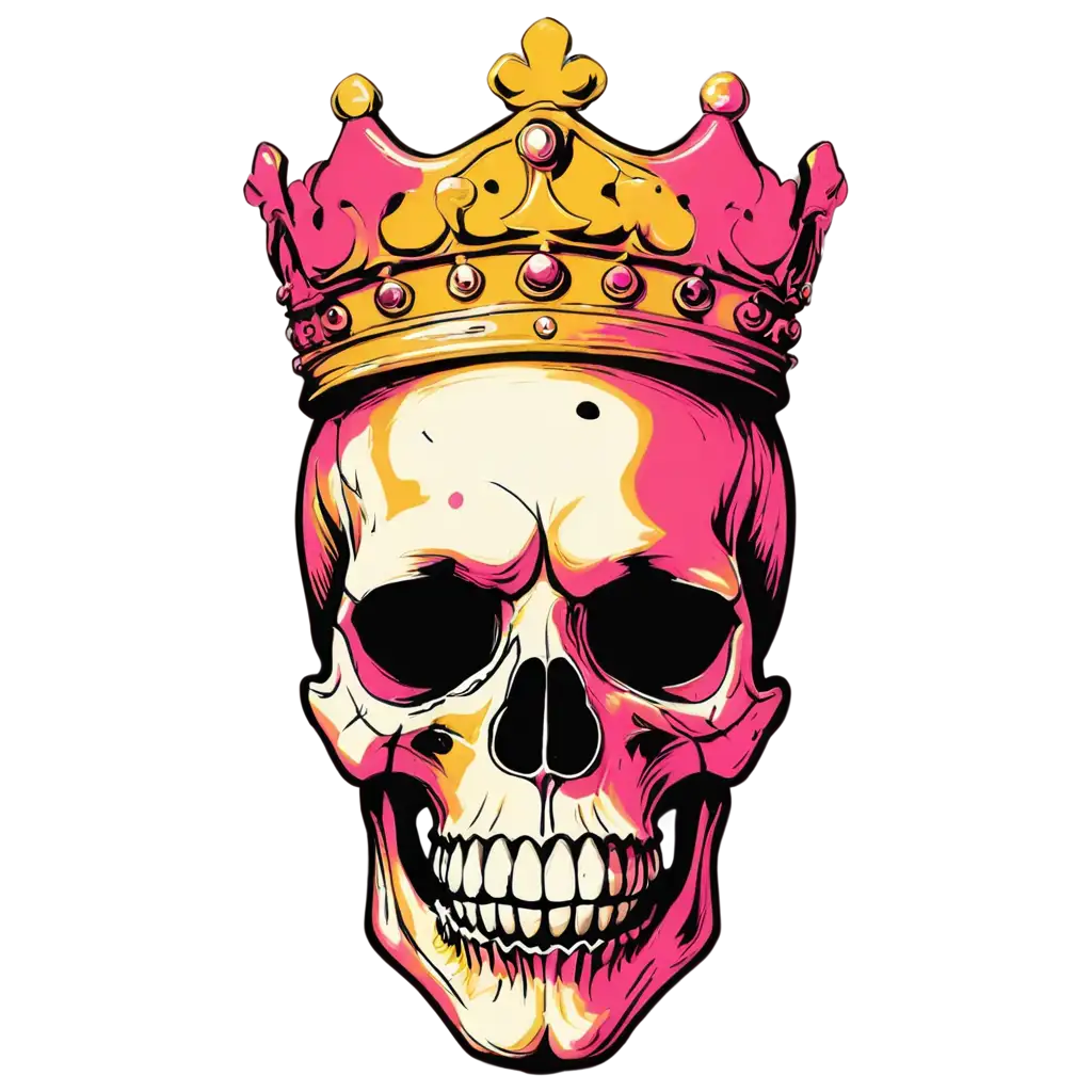 Vibrant-PNG-Art-Colorful-Graffiti-Skull-Face-with-Crown-for-EyeCatching-TShirt-Designs