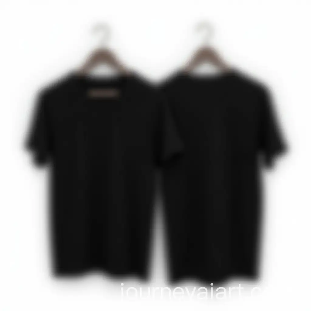 Black-TShirt-Displayed-on-Hanger-Against-a-White-Background