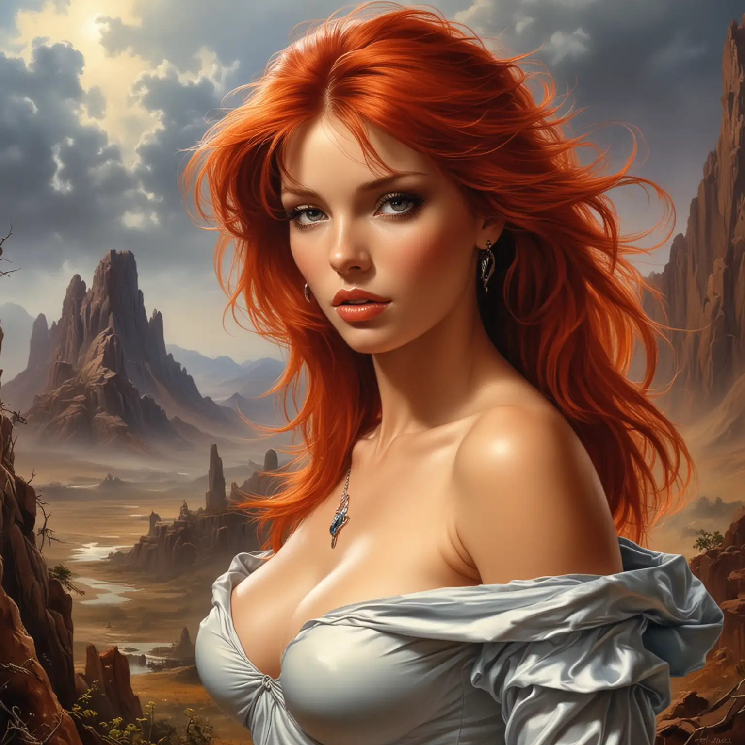 Fantasy-Girl-Painting-by-Boris-Vallejo-Ero-Redheaded-Beauty