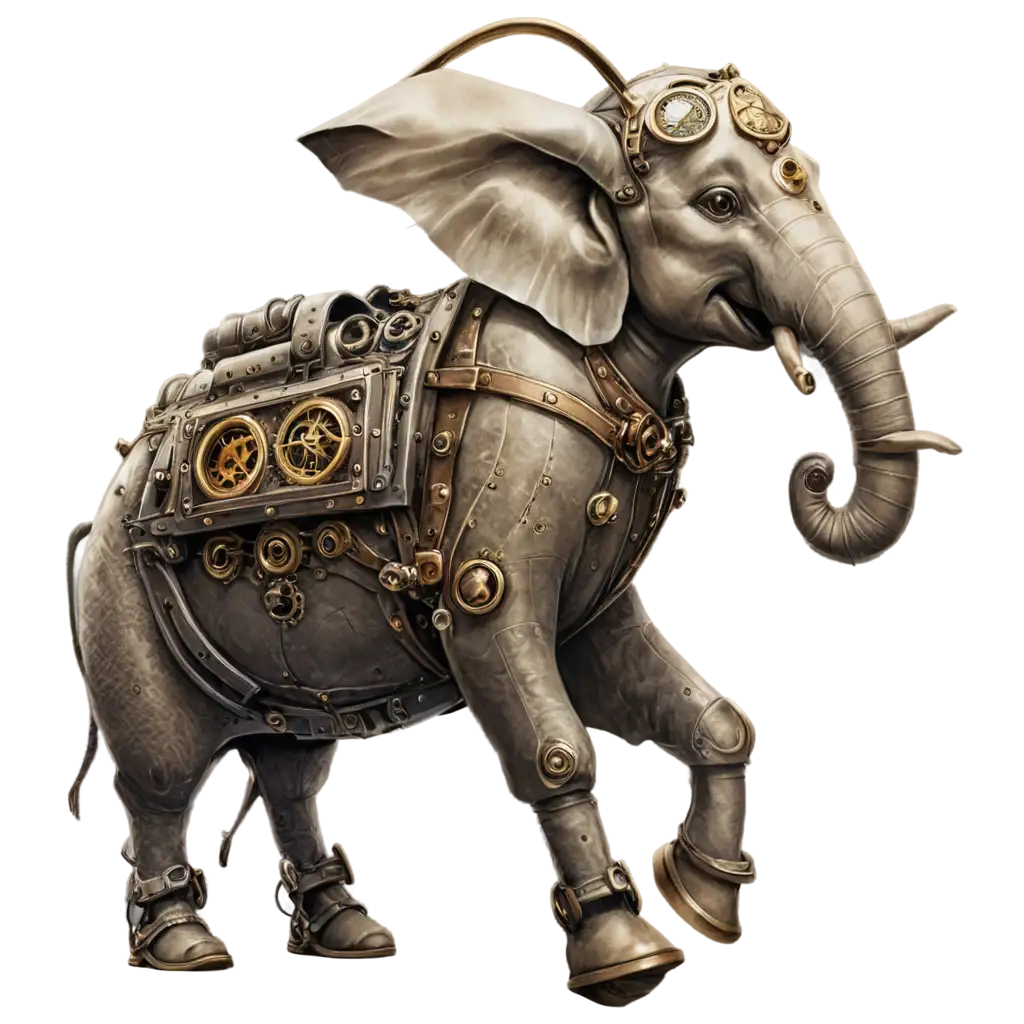 Steampunk-Elephant-PNG-Image-HighQuality-and-Detailed-Artwork-for-Creative-Projects