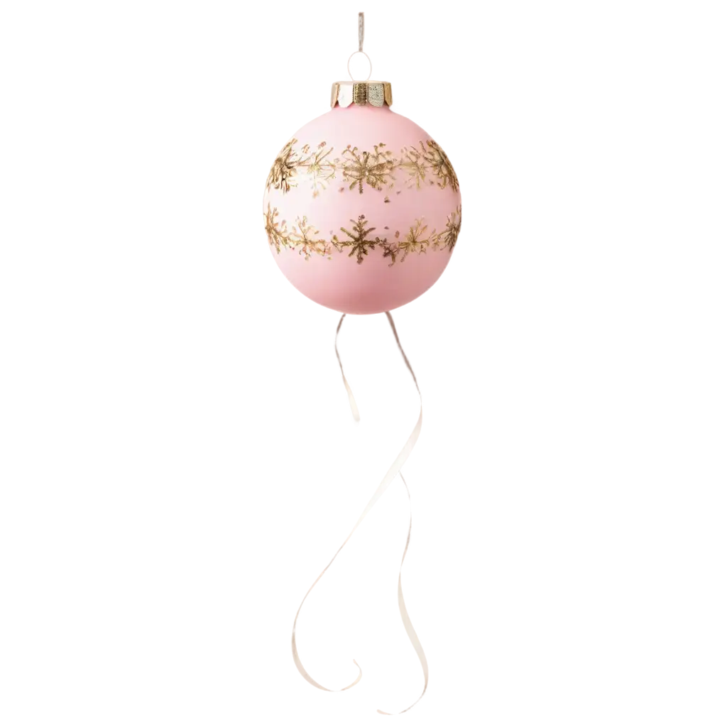 Elegant-Shimmering-Christmas-Bauble-PNG-with-Snowflake-Patterns-and-Velvet-Ribbon-Perfect-for-Holiday-Designs