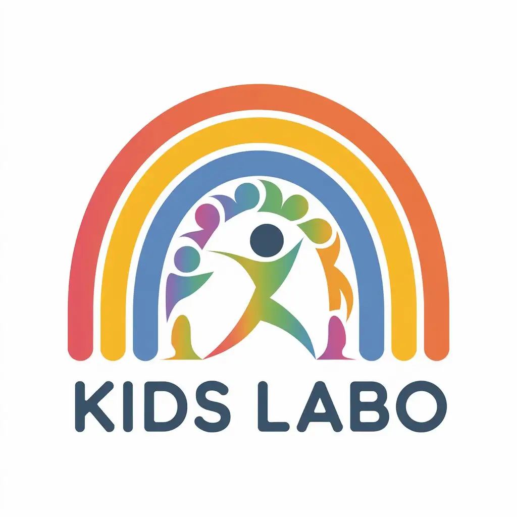 LOGO Design for KIDS LABO Rainbow Dance Theme with Moderate Style for Sports Fitness Industry