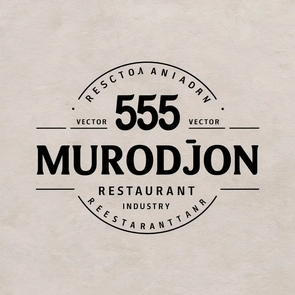 LOGO Design For Murodjon Modern Text with Numeric Symbol in Restaurant Industry