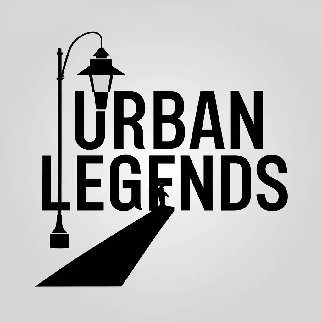 LOGO-Design-For-Urban-Legends-Street-Lamp-with-Mysterious-Shadow-on-Clear-Background