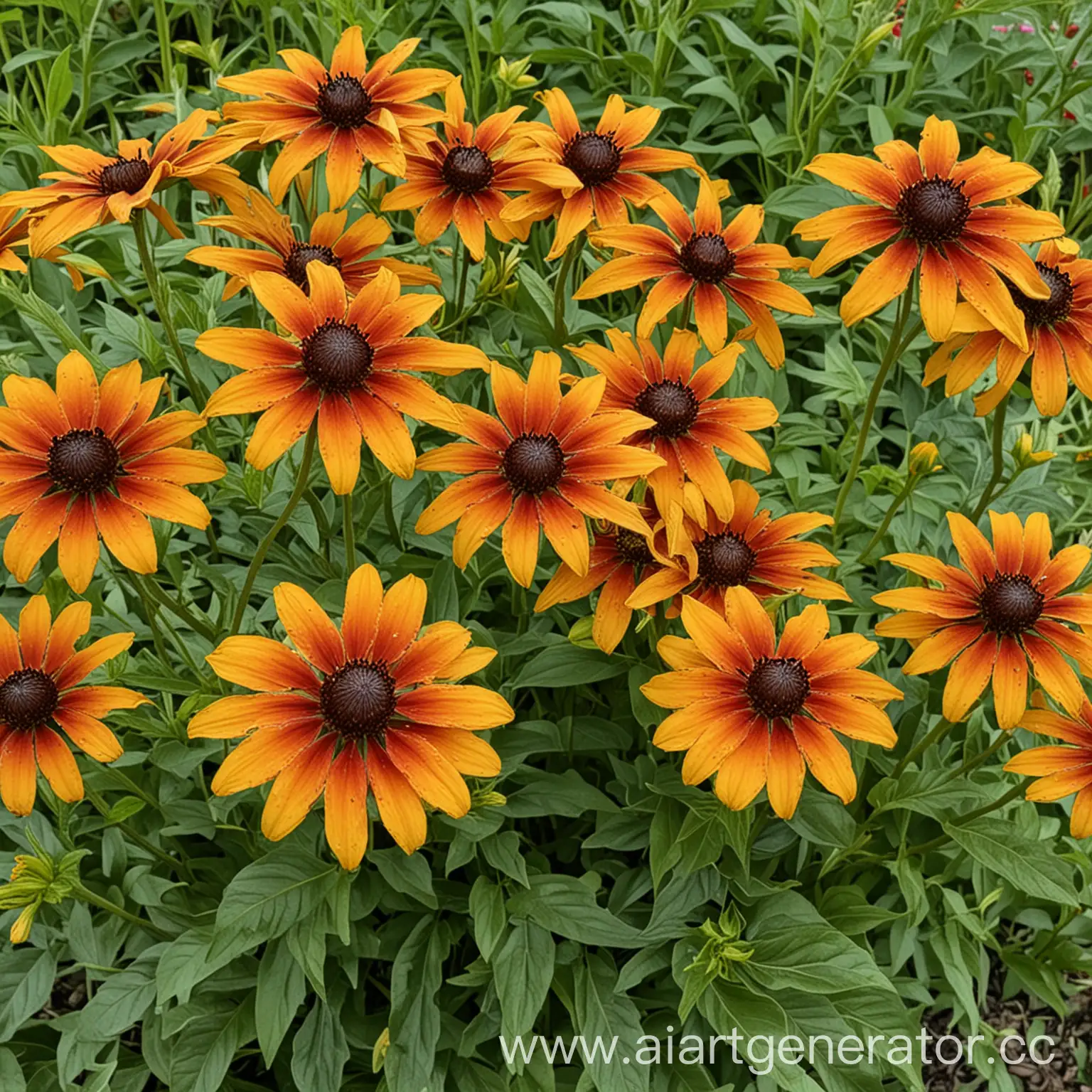 Vibrant-Rudbeckia-Gloriosa-Flowers-in-Full-Bloom