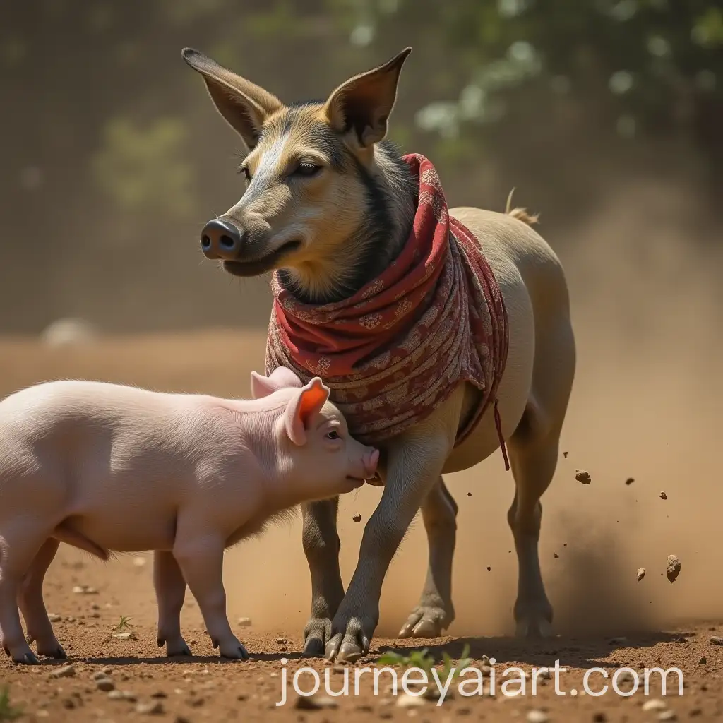 Hero-Mahesh-Babu-Playing-with-Pigs-in-a-Fun-Outdoor-Scene