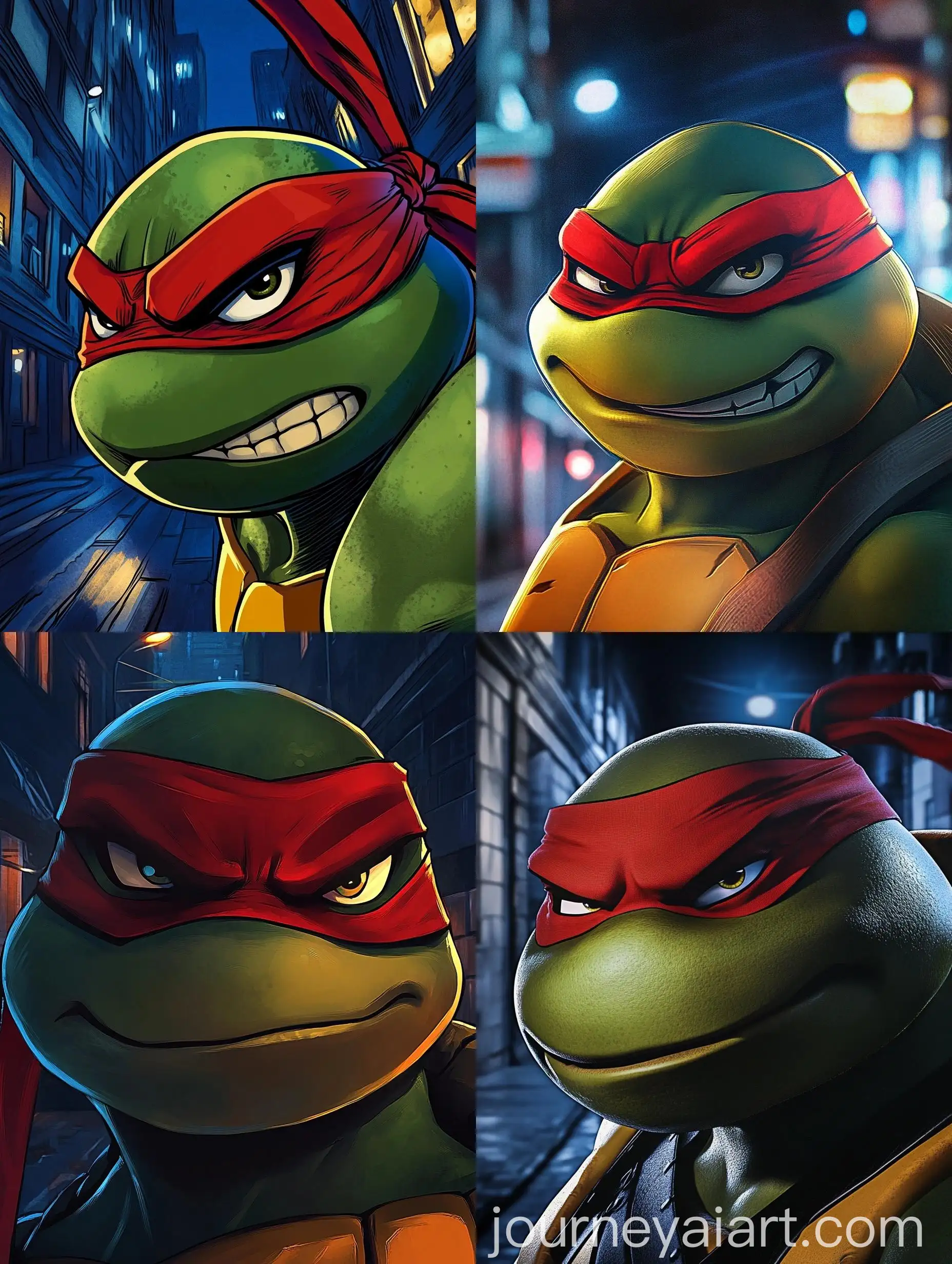 Evil-Mutated-Turtle-Rafael-in-a-Dark-New-York-Alley