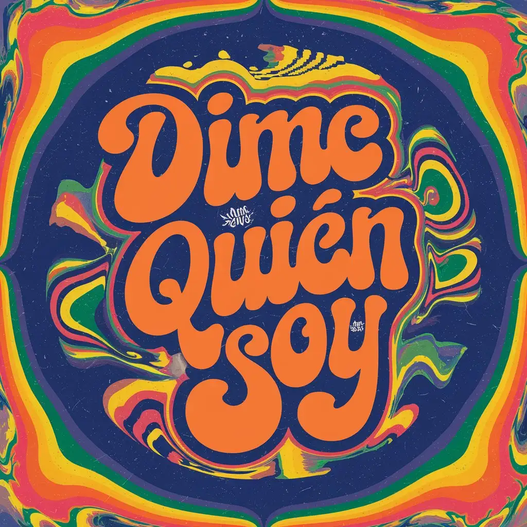 Psychedelic Album Cover in Vibrant Swirling Colors 70s Retro Style