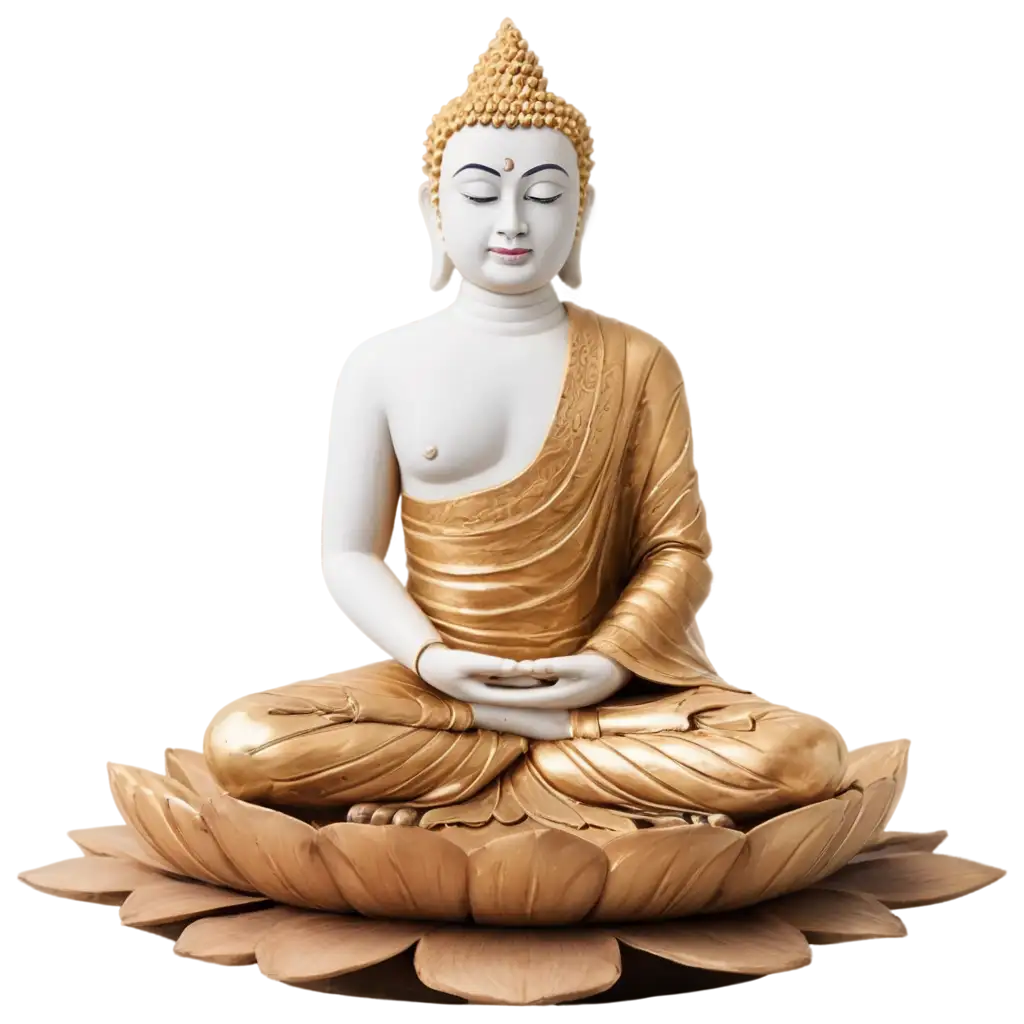 Serene-White-and-Golden-Buddha-Statue-PNG-Elevate-Your-Digital-Artwork