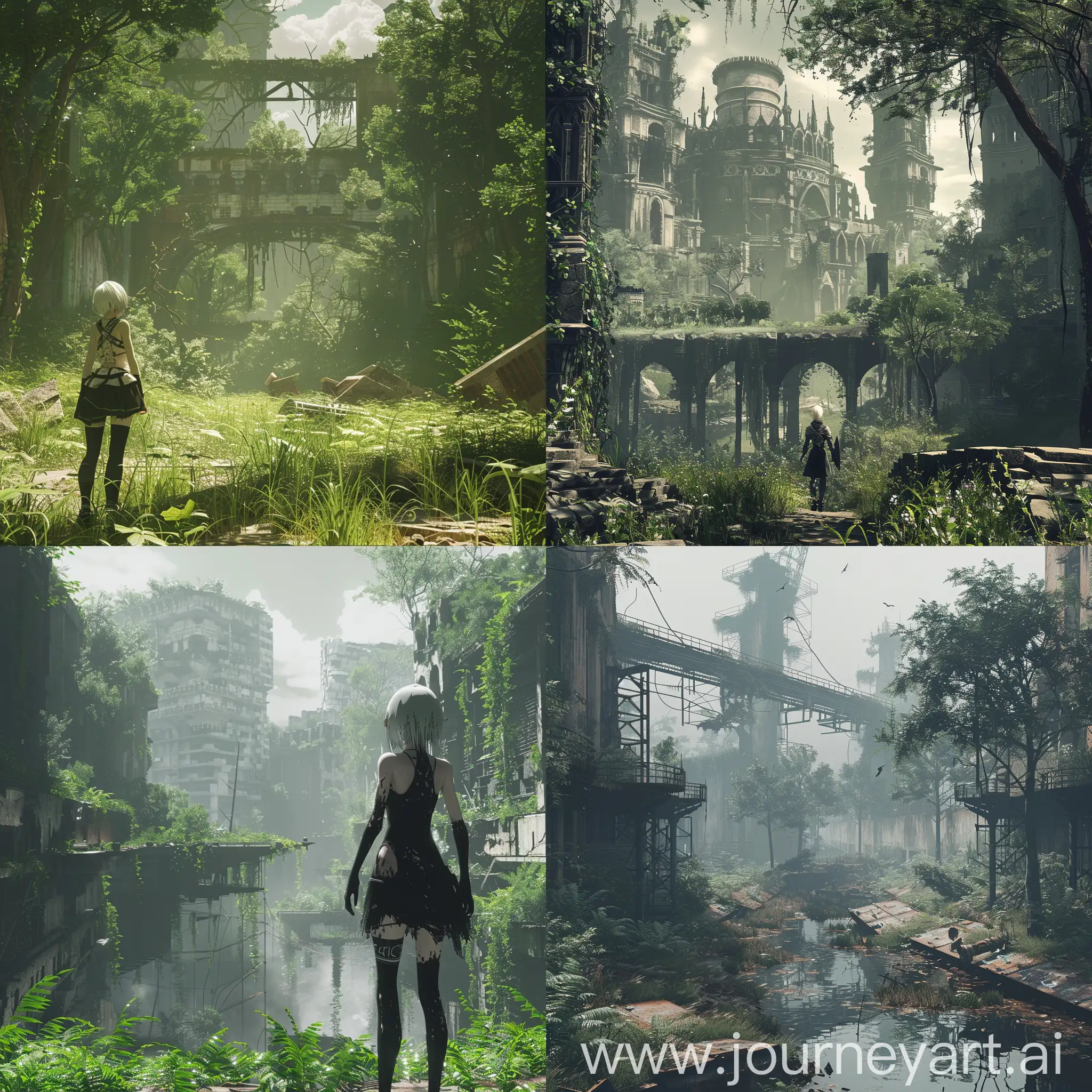 Abandoned-Nature-Scenery-Inspired-by-Nier-Automata