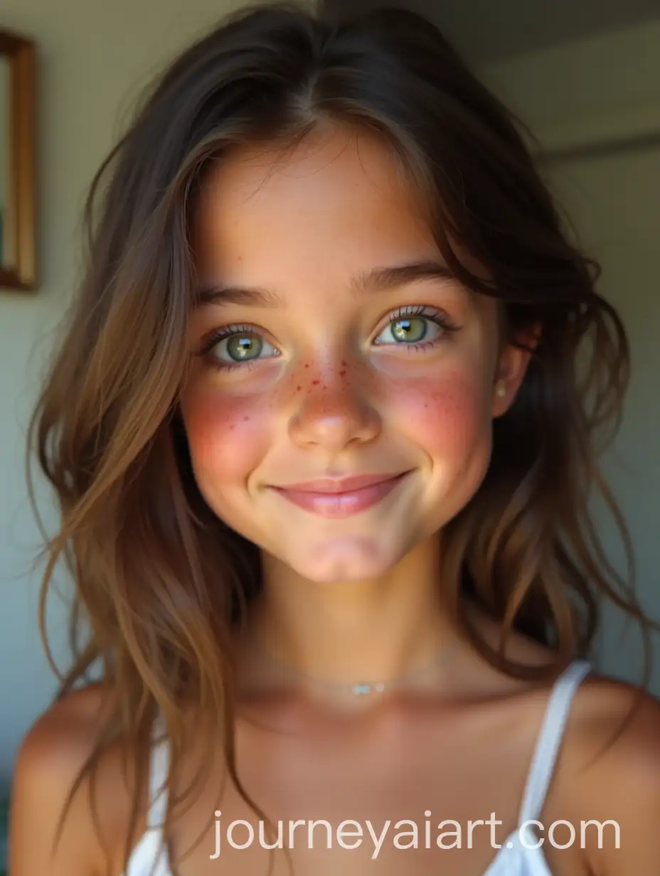 Cheerful-British-Teen-with-Freckles-and-Green-Eyes-in-a-White-Bikini