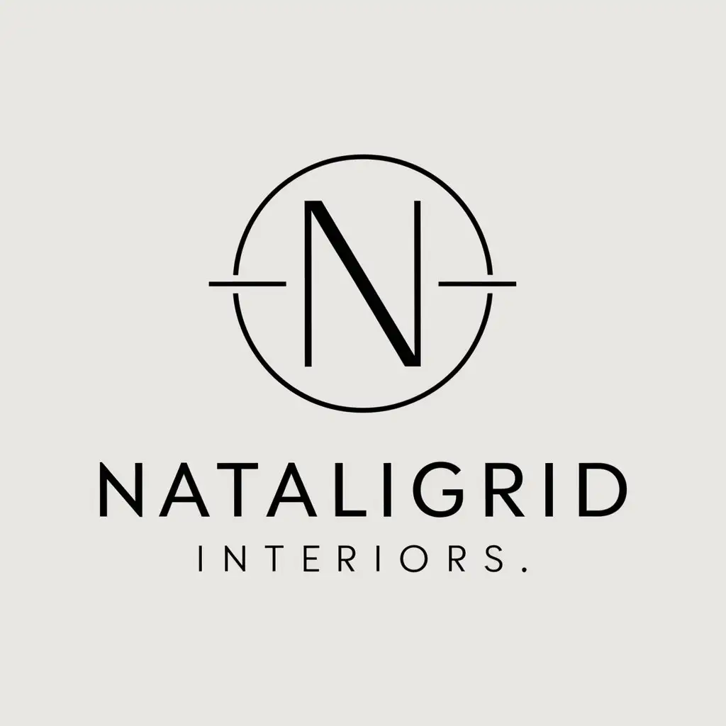 a vector logo design,with the text "NataliGrid interiors", main symbol:NG,complex,be used in Interior design industry,clear background