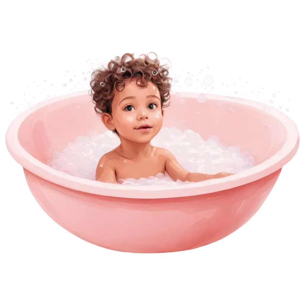 Child-in-a-Bubble-Bath-PNG-Image-for-Creative-Projects