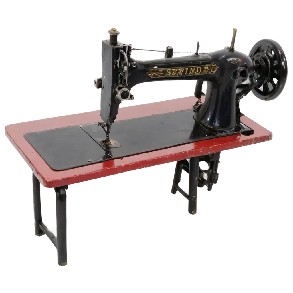 HighQuality-PNG-Image-of-an-Old-Red-Sewing-Machine