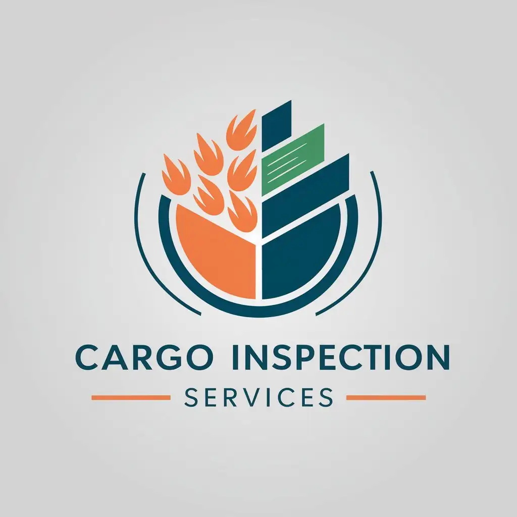 LOGO Design for Cargo Inspection Services Minimalistic Symbol with Grains Wood and Container Theme