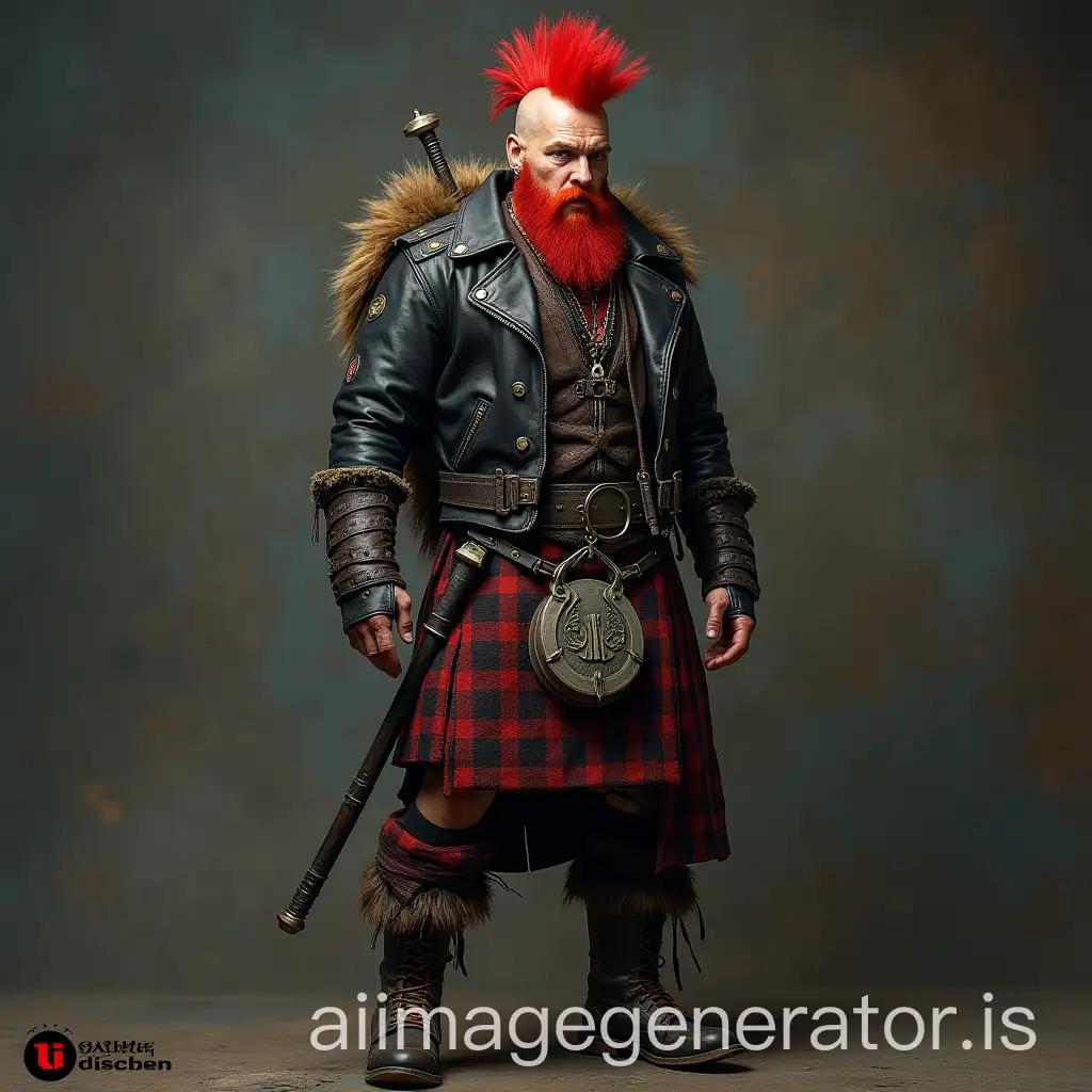 Tall-Viking-Punk-with-Red-Mohawk-Leather-Jacket-Kilt-and-Piercings