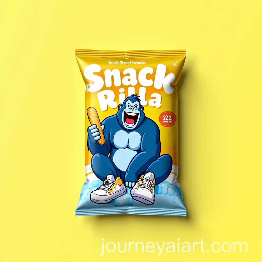 Vibrant-Product-Packaging-for-Snack-Rilla-Corn-Snacks-with-Cartoon-Gorilla