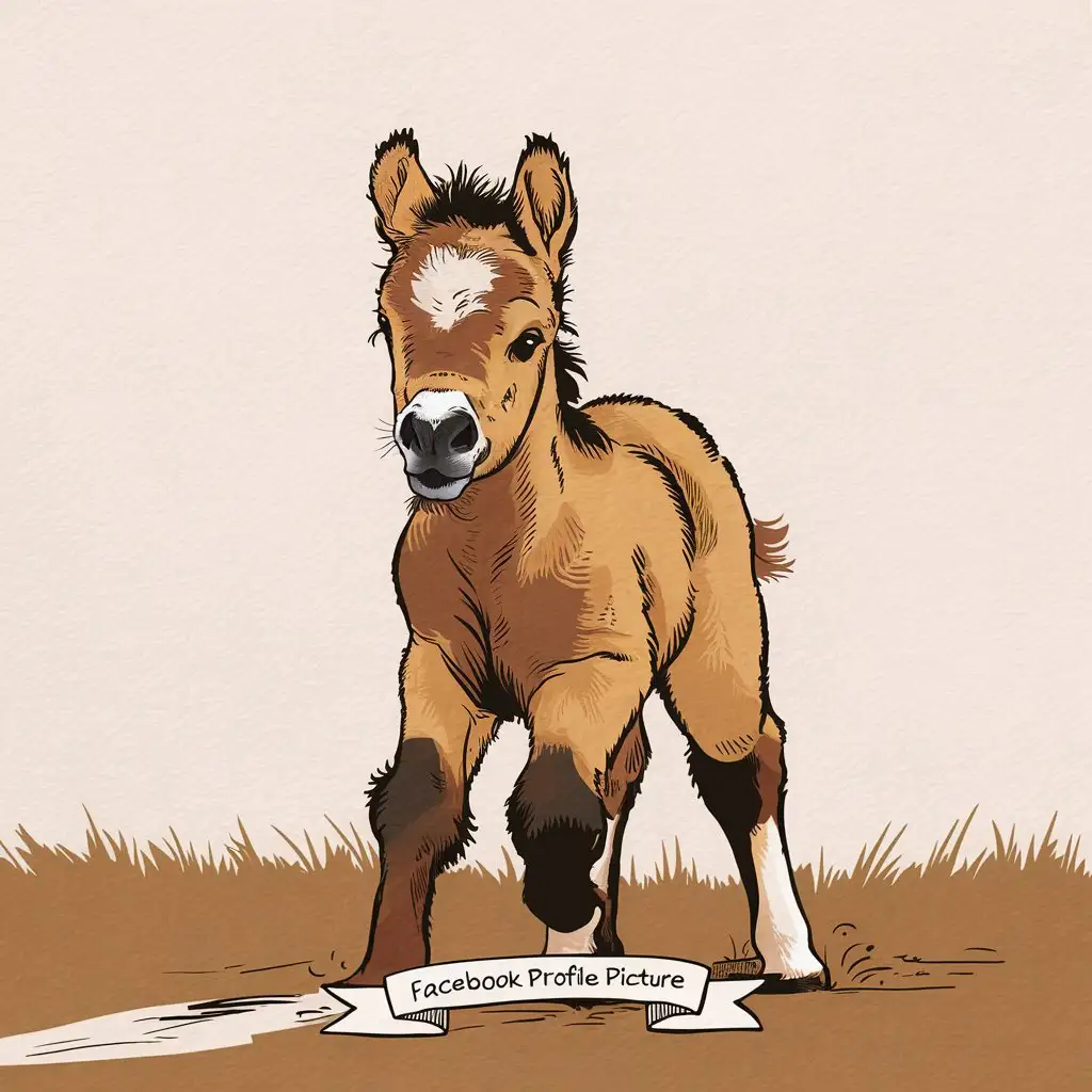 Cute Cartoon Mongolian Foal Profile Picture