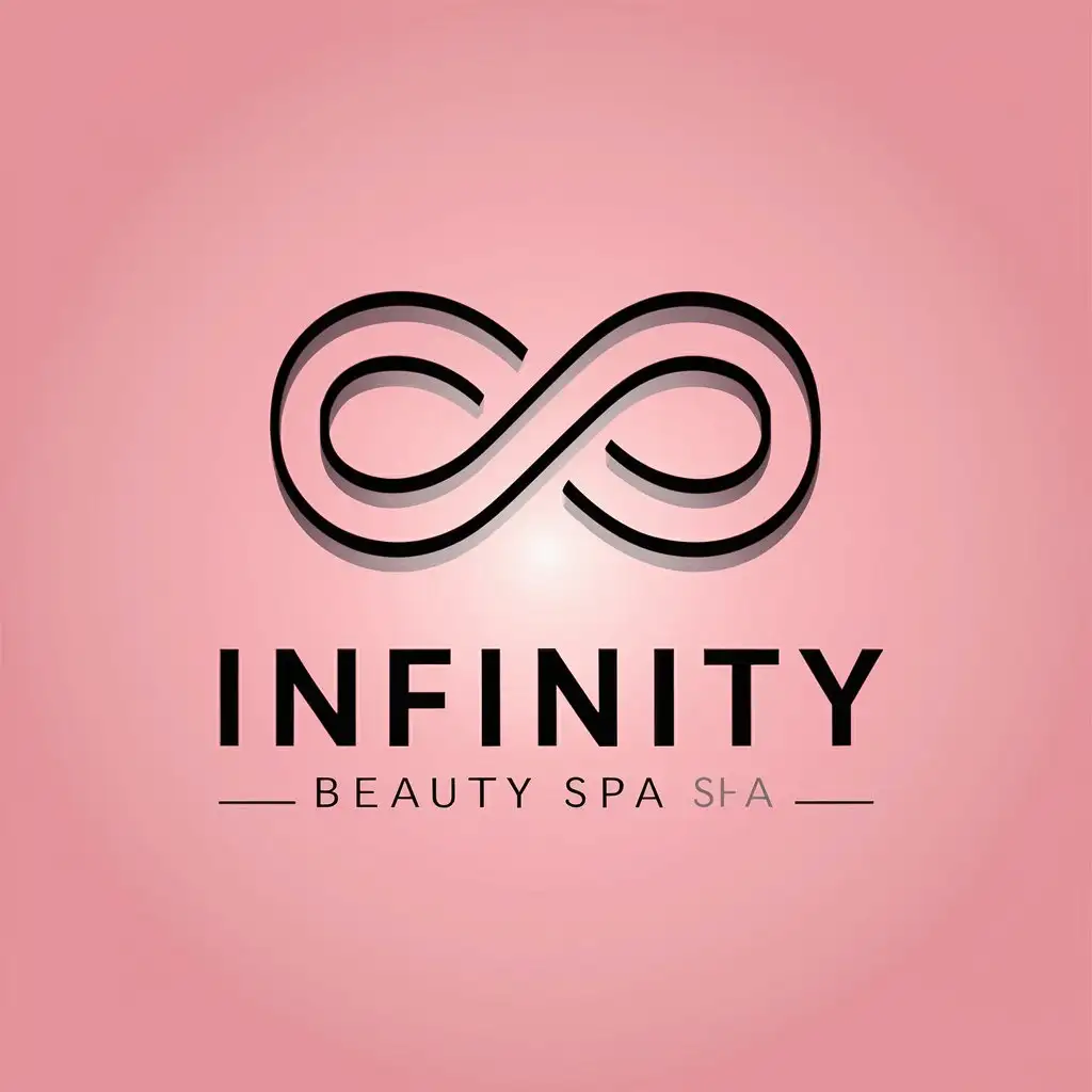 a vector logo design,with the text "infinity", main symbol:3d model, infinity logo, modern, minimalism, 3d print, designs, moderate,Moderate,be used in Beauty Spa industry,clear background