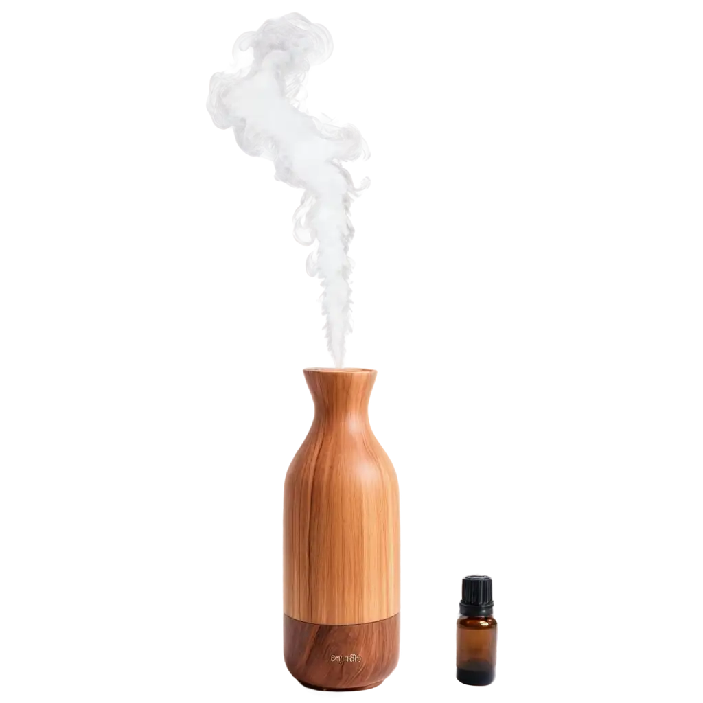 PNG-Image-of-Essential-Oil-Diffuser-with-Smoke-Cylindrical-Shape-in-Warm-Earthy-Tones