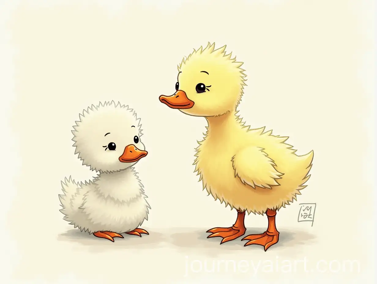 Playful-Duckling-with-Its-Mallard-Companion