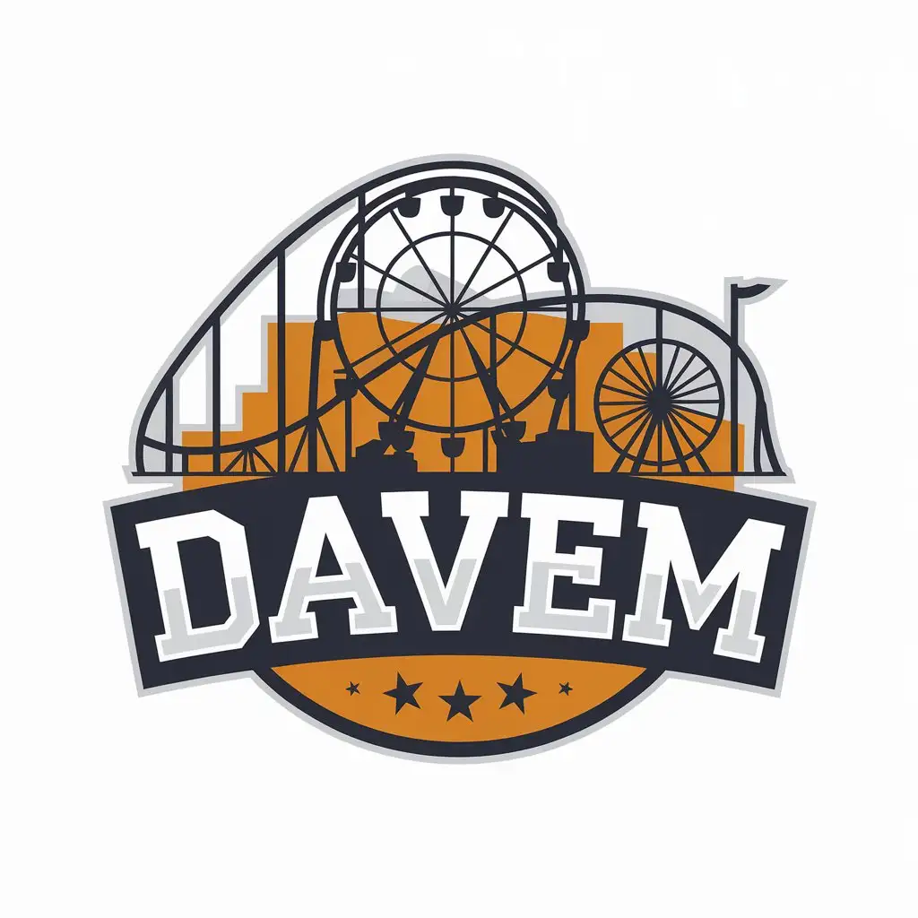 LOGO Design for Davem Amusement Park Theme with Clear Background and Modern Style