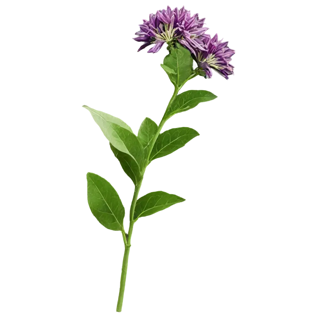 Purple-Bergamot-Flowers-PNG-Image-with-Minimal-Leaves-for-Creative-Use