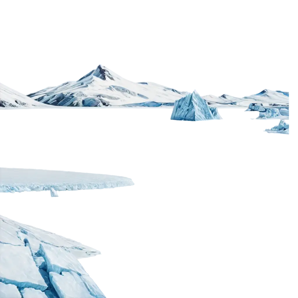 ice sea with ice mountain