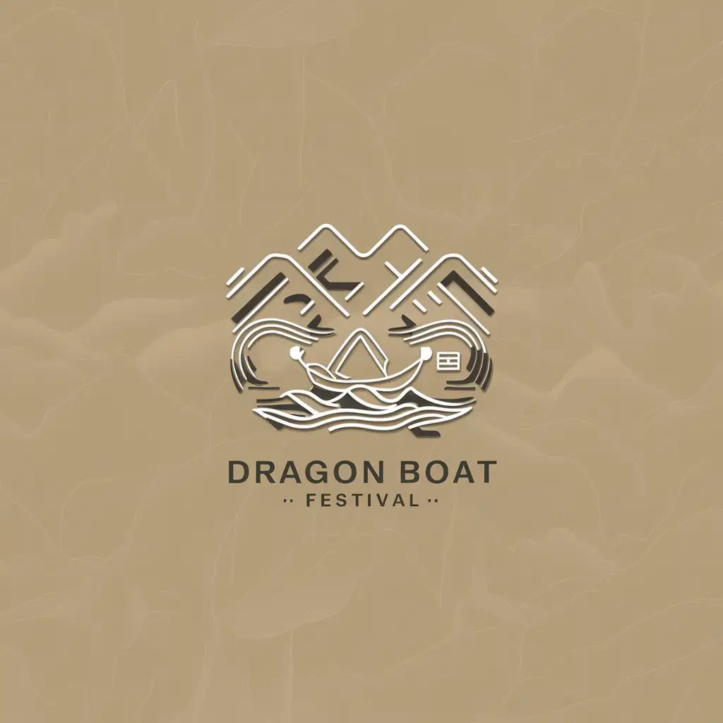 LOGO-Design-For-Dragon-Boat-Festival-Natural-Mountain-Water-Scene-with-Zongzi-or-Dragon-Boat-Elements