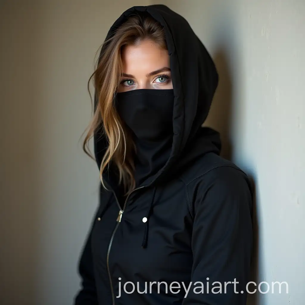 Caucasian-Girl-in-Ninja-Suit-Portrait