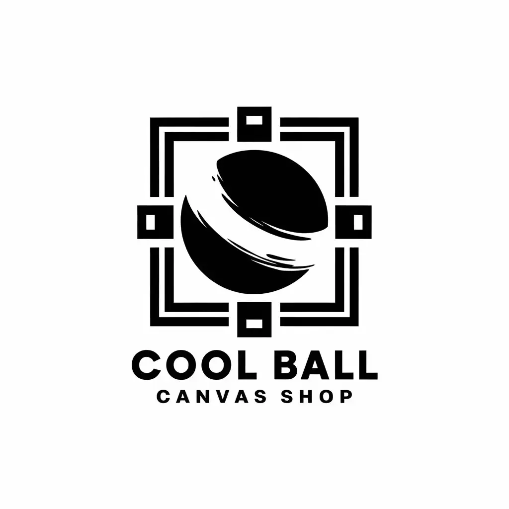 a vector logo design,with the text "Cool Ball canvas shop", main symbol:Cool Ball canvas shop,complex,clear background