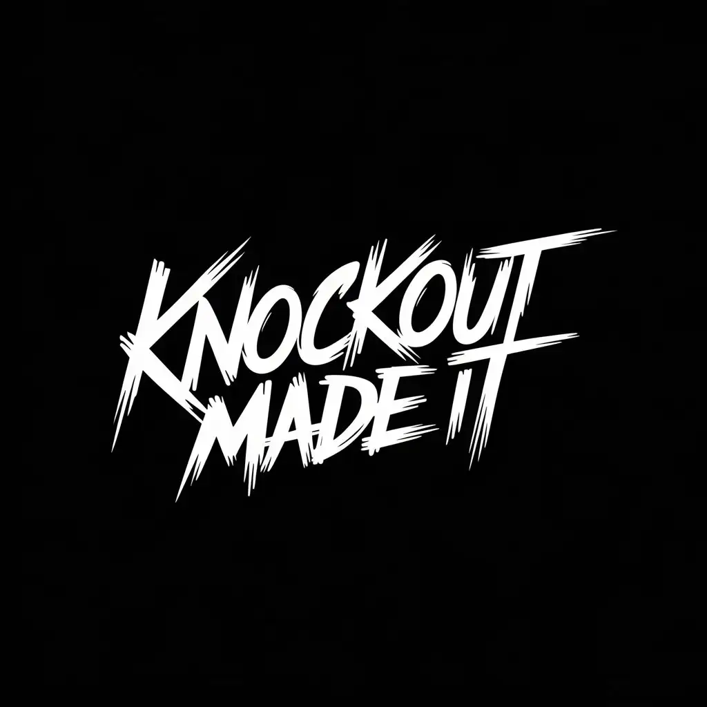 LOGO Design for Knockout Made It Bold Brushstroke Font with Dynamic Slanted Text and GraffitiInspired Style