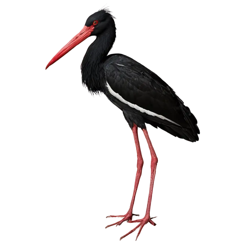 black stork standing