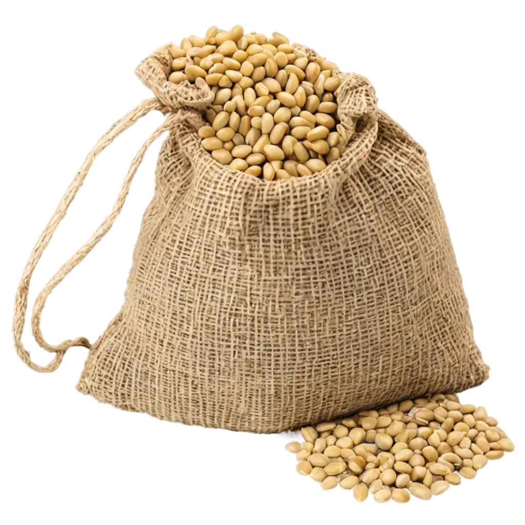 barley seed in jute bag