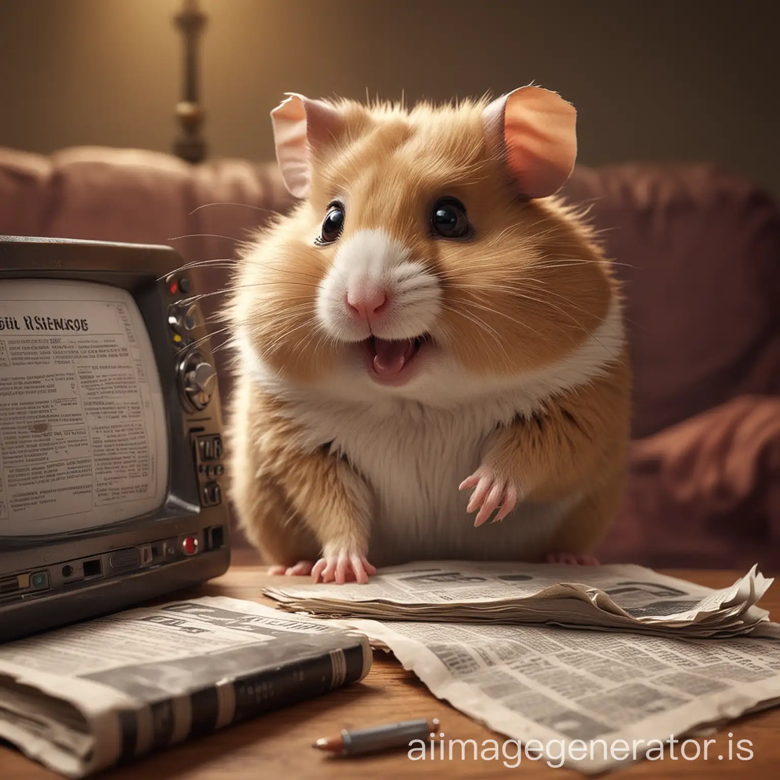 Malicious-Hamster-Mocking-People-Watching-TV-and-Reading-Newspaper