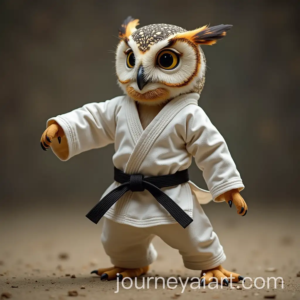 Owl-Named-Reerew-Practicing-Judo-in-Martial-Arts-Pose