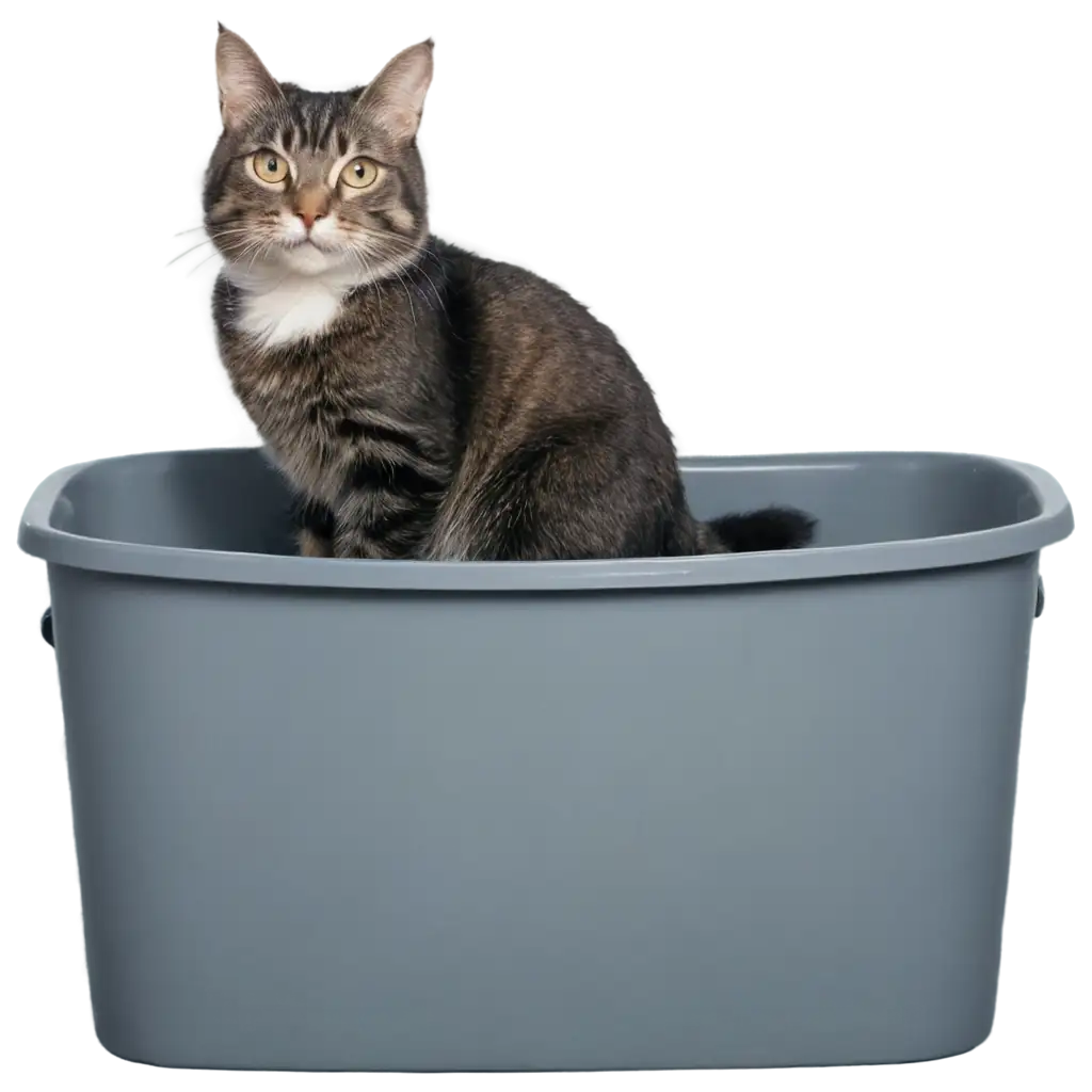 Cat-on-Litter-Box-PNG-Image-for-Clear-and-Crisp-Visual-Content