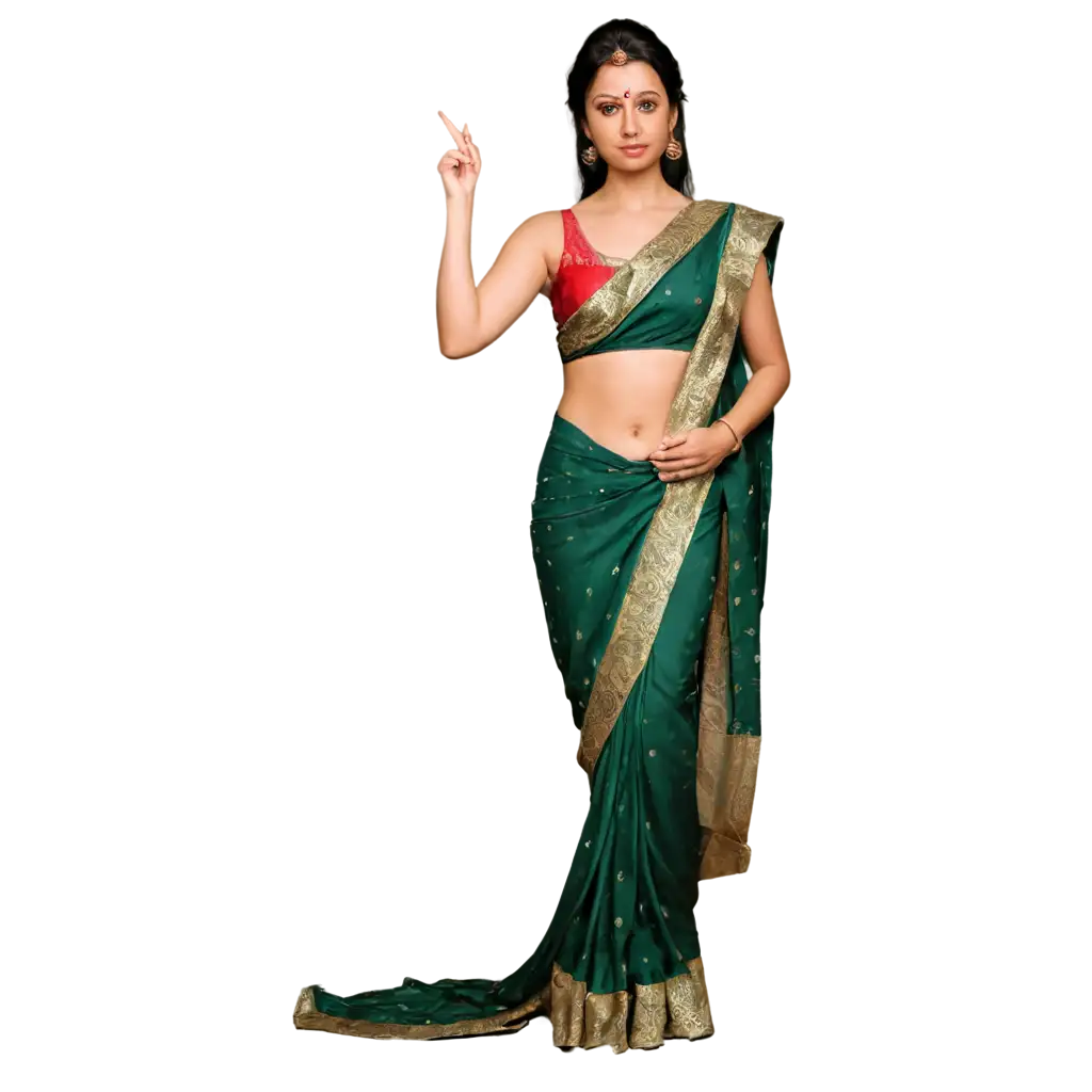 Hot-Looking-Indian-Bhabhi-with-Saree-PNG-Image-Enhancing-Online-Presence