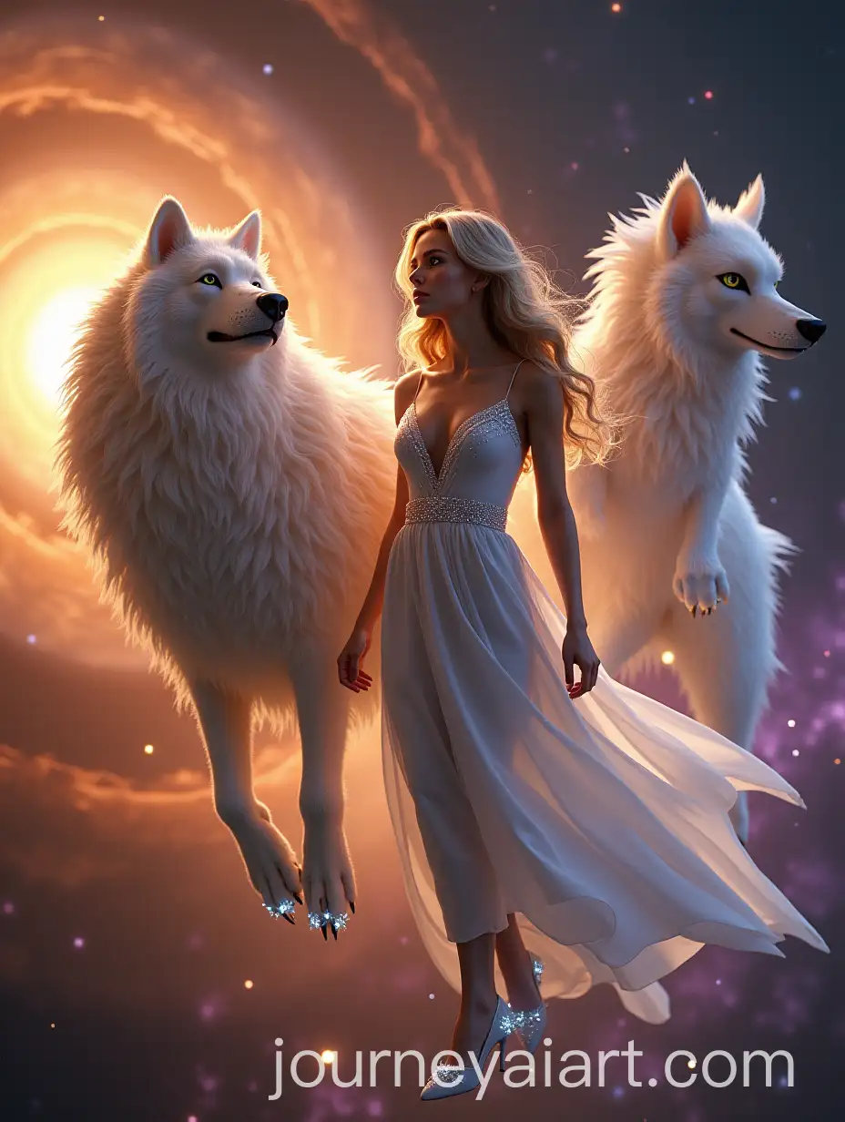 Cinematic-Space-Scene-with-Mystical-Creatures-and-a-Beautiful-Girl-in-a-Shining-White-Dress