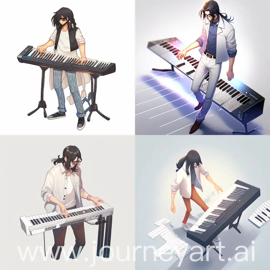 Man-with-Long-Black-Hair-Holding-Keyboard-in-Casual-Attire