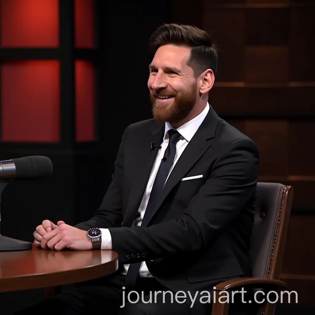 Lionel-Messi-in-Elegant-Suit-on-Podcast-Show