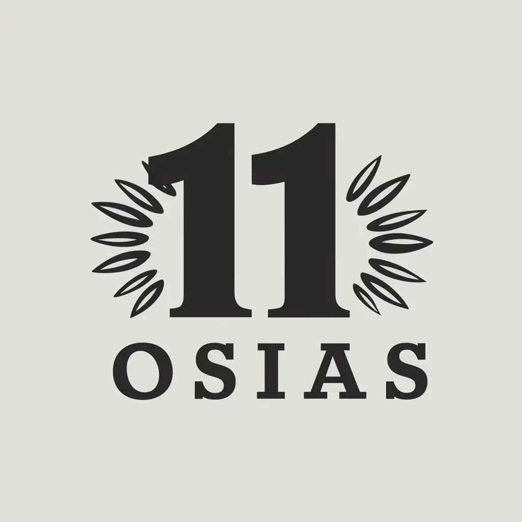 LOGO Design For 11 OSIAS Minimalist Text with Clear Background